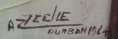 Adelio Zagni Zeelie Oil Painting "Sardine Run Durban"