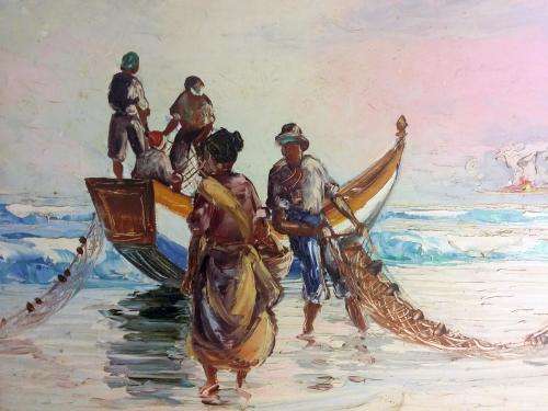 Adelio Zagni Zeelie Oil Painting "Sardine Run Durban"