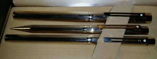 c1976- Sheaffer Targa 1005 -14K Gold nib Set-Fountain pen,clutch pencil & Ballpoint