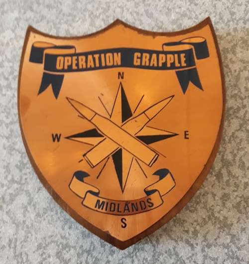 Operation Grapple Midlands Plaque ~ Rhodesian Army-Rhodesia