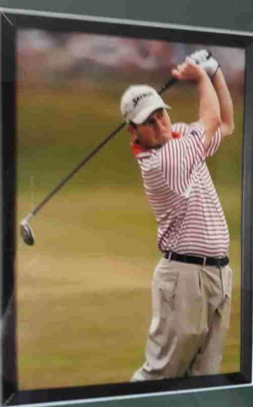 Retief Goosen/Tim Clarke Signed Golf  MASTERS Pin FLAG Augusta+Wayne Westner's Glove