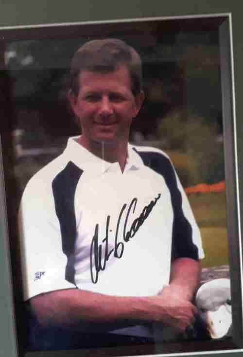 Retief Goosen/Tim Clarke Signed Golf  MASTERS Pin FLAG Augusta+Wayne Westner's Glove