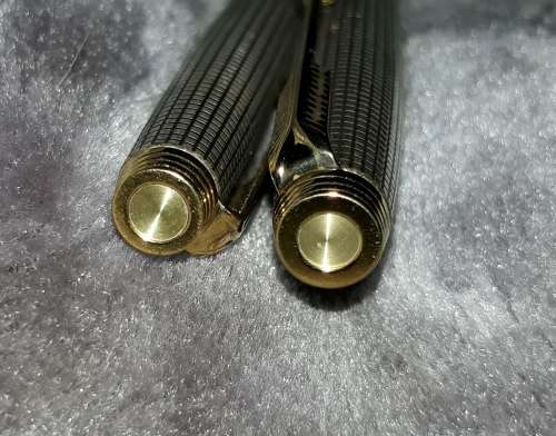 Parker 75 Sterling Silver Cisele Fountain Pen & Ballpoint Pen Set-Circ 1965-1973