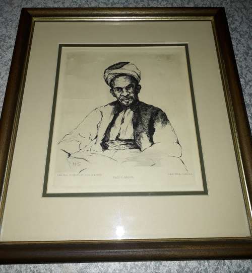 Nita Spilhaus ( 1878-1967 ) Etching-Hadje Abdol-From Art Collector's Collection