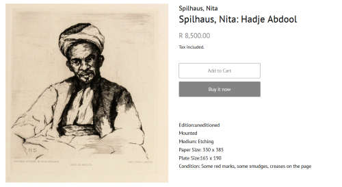 Nita Spilhaus ( 1878-1967 ) Etching-Hadje Abdol-From Art Collector's Collection