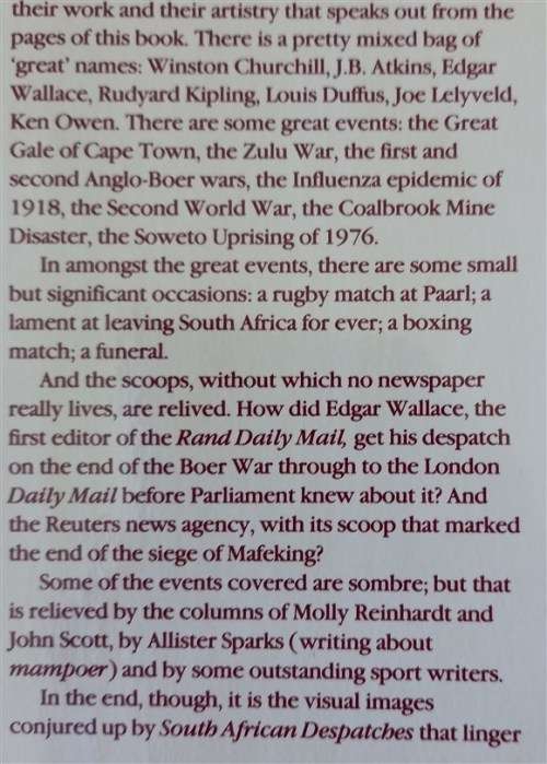 South African Despatches: Two centuries of the best in South African journalism-by Crwys-Williams, J