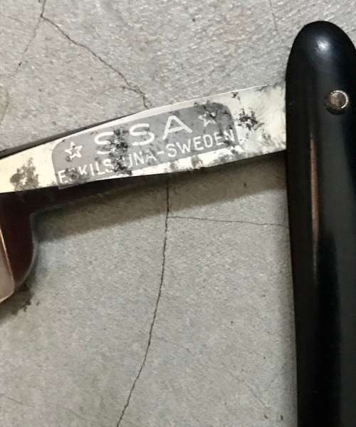 RARE VINTAGE SSA ESKILSTUNA SWEDISH STEEL STRAIGHT RAZOR