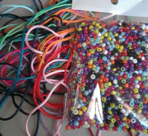 3500 glassbeads,100 metal beads,5@finding kits,satin cord,first bid r200..pls see photos