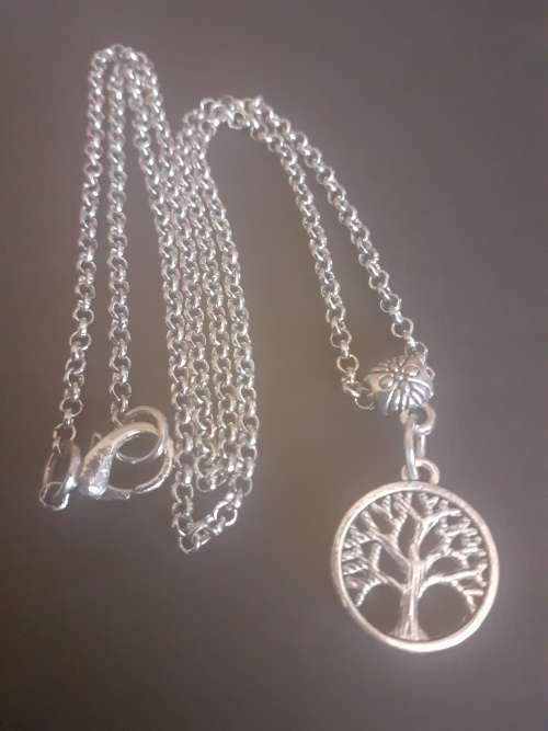 Antique tibetan silver necklace 50cm in lenght..tree of life