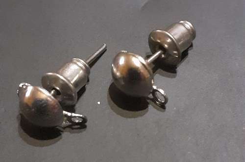 Silver 6mm stud with loop per pair