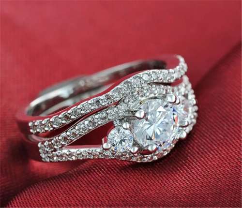 Stunning s925 cz diamond  wedding set size 8