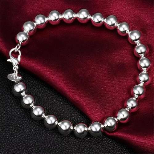 S925 silver  hollow ball bracelet 6mm