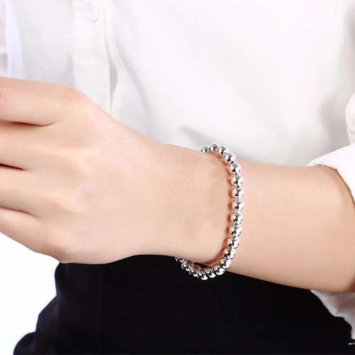 S925 silver  hollow ball bracelet 6mm