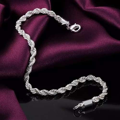 Stunning 6mm s925 wave chain bracelet +-20cm