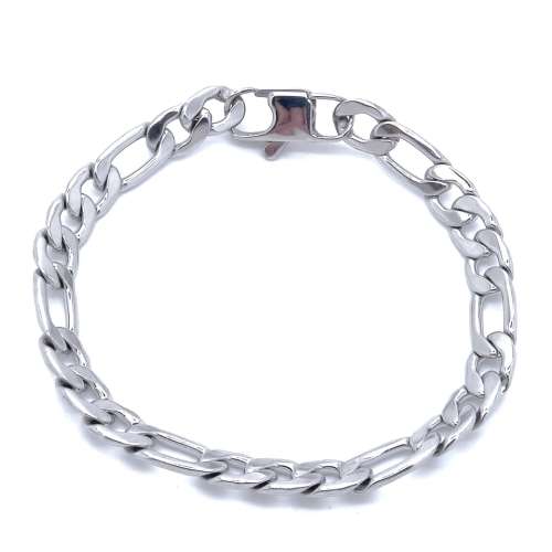 Solid titanium Figaro bracelet 6mm... lenght 2Ocm...never fade