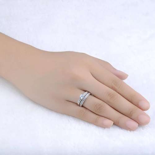 S925 wedding set cz diamond size 7