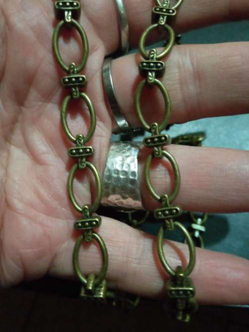 Clearance sale!! 8mm antique bronze oval link with crosses chain 1mt lenght