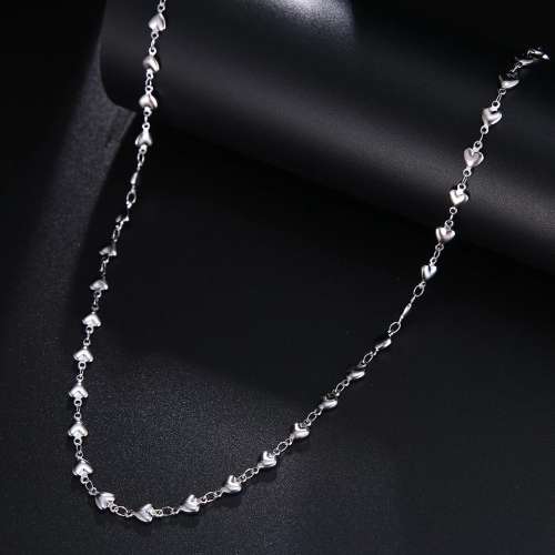 Gorgeous..Solid titanium heart necklace chain 60cm(silver)