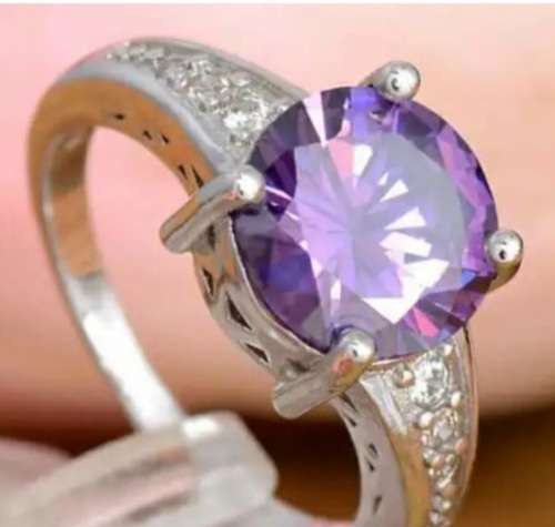 s925 amethyst cz size 9