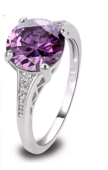 s925 amethyst cz size 9