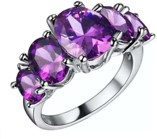 s925 Amethyst cz ring size 8