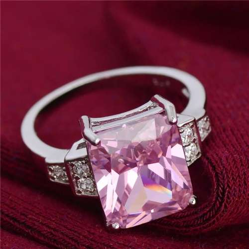 pink s925 cz ring size 7..