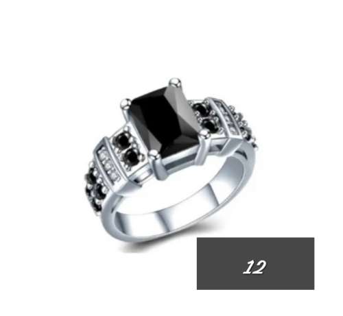 Onyx cz ring size 12
