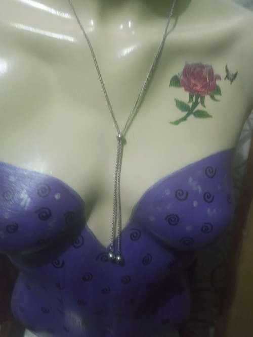 Titanium slider necklace 75cm