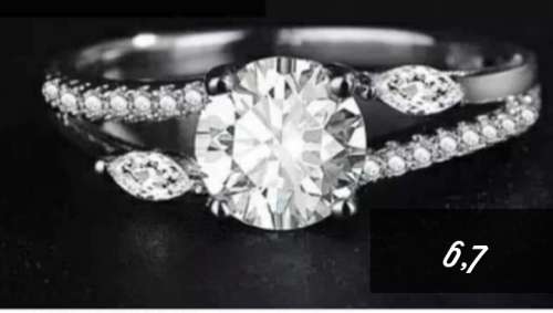 clearance!!...s925 cz engagement ring size 6 and 7