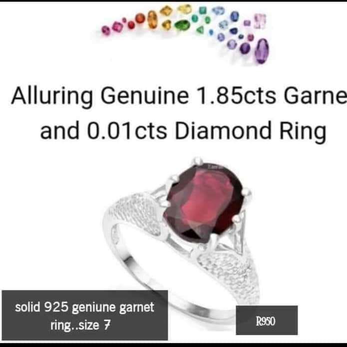 Genuine garnet in 925 setting pls see photo for description..weight 3.9gram