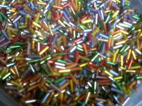 New Stock -Mixed metallic colours Bugle beads(1000 beads)