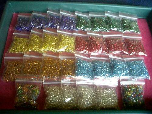 Silver Foil seedbeads!! (Bid on 30 pkts)