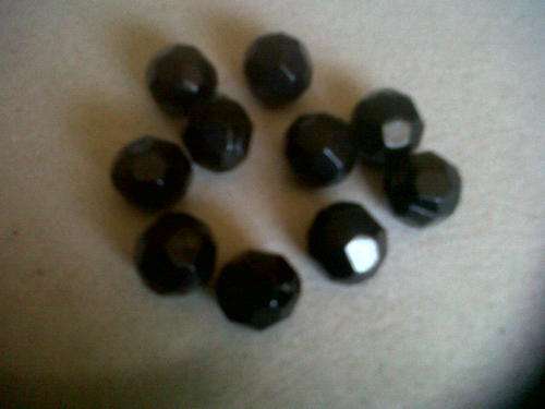 Acrylic black round faceted  10mm(10)