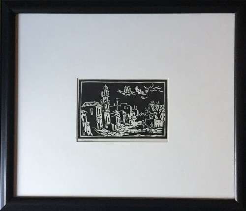 Gregoire Boonzaier Linocut Mosque, District Six