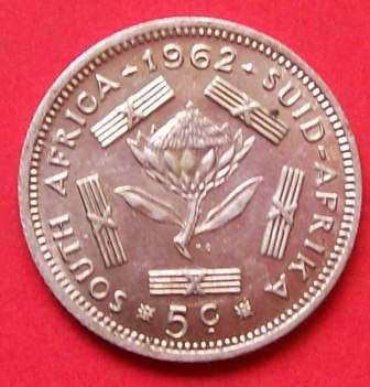 1962 - 5c -50% Silver. Circulated coin. See photo's.
