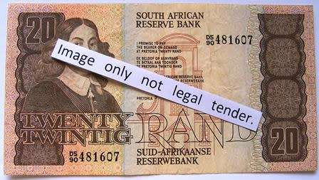 SA R 20.00 note  GPC de Kock 3rd issue - Serial No.D5/90  481607.- see photo's.
