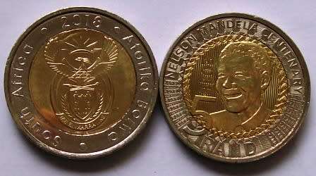 2 X R5.00 coins - 1 X 2018 Nelson Mandela Centrenary and 1 ordinary 2018. See photo's..