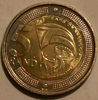 7 X R5.00 coins - See discription and photos below...