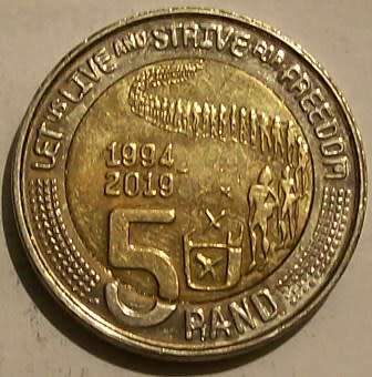 7 X R5.00 coins - See discription and photos below...