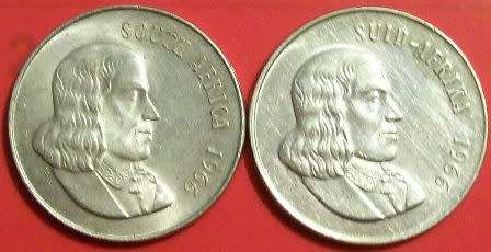 1966 English and Afrikaans Silver Rands.