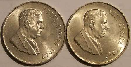 1967 English and Afrikaans Silver Rands.