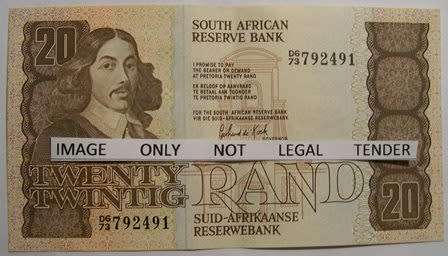 SA R 20.00 note  GPC de Kock 3rd issue - Serial No.D6/73 792491.- see photo`s.