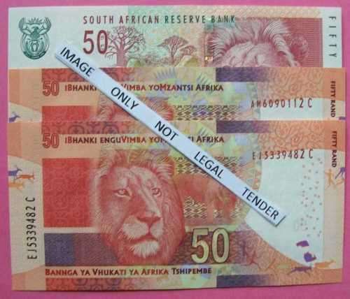 Gill Marcus - 3 X R50.00  notes - Serial No`s : AB 3634858C, AM6090112C & EJ5339482C. See photos.