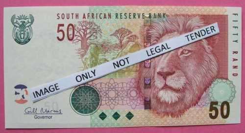 Gill Marcus - 3 X R50.00  notes - Serial No`s : AB 3634858C, AM6090112C & EJ5339482C. See photos.