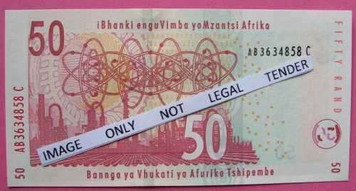 Gill Marcus - 3 X R50.00  notes - Serial No`s : AB 3634858C, AM6090112C & EJ5339482C. See photos.