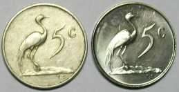 South African 1966 5c coins English and Afrikaans. Please see photos.