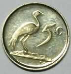 South African 1969 5c coin Afrikaans. Please see photos.