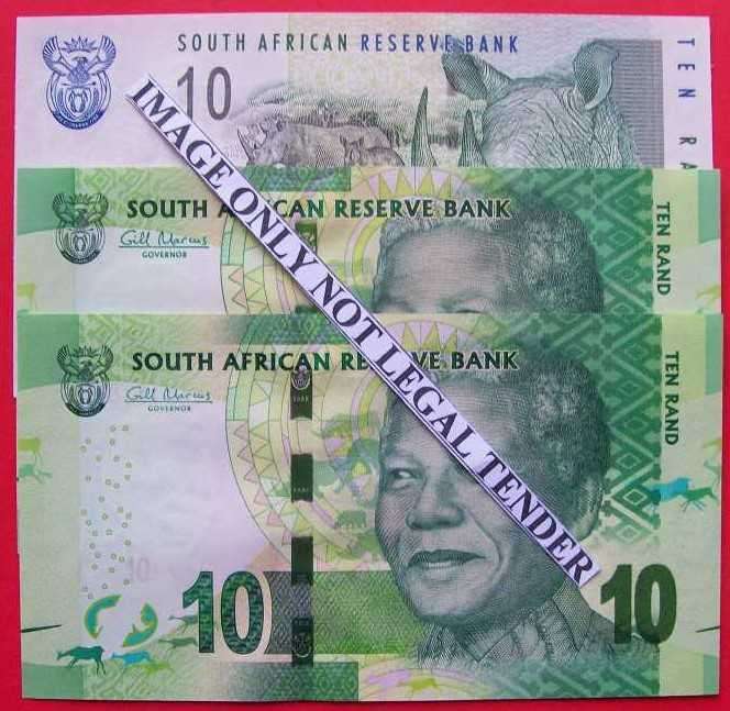 Gill Marcus - 3 X R10.00  notes - Serial No`s :AQ4343582A, CE4345388A & AJ8303718A. See photos.
