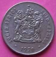 RSA: 1970 -50c, 20c,10c, 5c, 2c & 1c- circulated coins.  Only 24050 20c minted. See photos below.