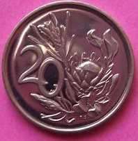 RSA: 1973 - 20c, and 10c nickel coins. Only 30850 20c were minted. See photos below.